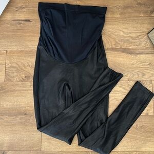 Spanx faux leather maternity leggings